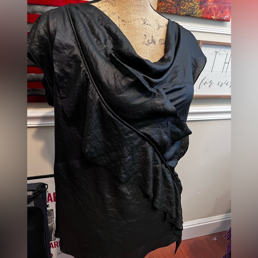 Pretty black top,kringle like fabric, by BCB Generation. Like new.  Size L